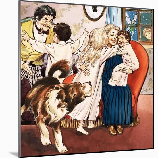 The Darling Family, Illustration from 'Peter Pan' by J.M. Barrie-Nadir Quinto-Mounted Giclee Print