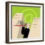 The Data Server-Linda Braucht-Framed Giclee Print