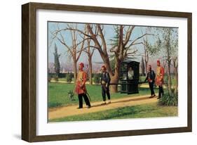 The Daughter of the English Ambassador Riding in a Palanquin-Fausto Zonaro-Framed Giclee Print