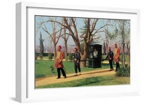 The Daughter of the English Ambassador Riding in a Palanquin-Fausto Zonaro-Framed Giclee Print