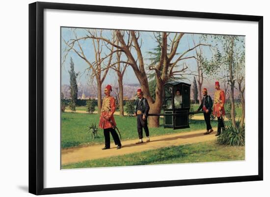 The Daughter of the English Ambassador Riding in a Palanquin-Fausto Zonaro-Framed Giclee Print