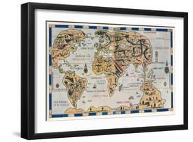 The Dauphin Map of the World, 1912-Pierre Desceliers-Framed Giclee Print