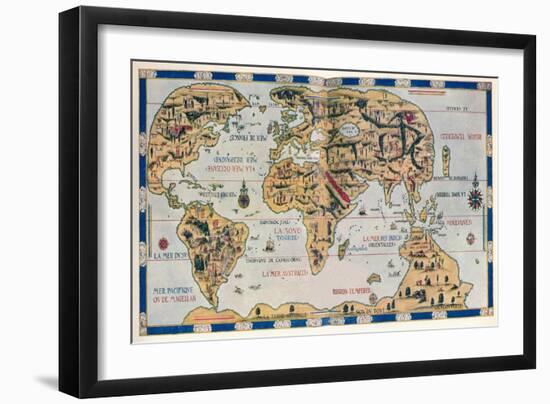 The Dauphin Map of the World, 1912-Pierre Desceliers-Framed Giclee Print