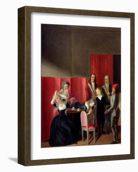 The Dauphin Taken from His Family, 3rd July 1793-Jean-Jacques Hauer-Framed Giclee Print