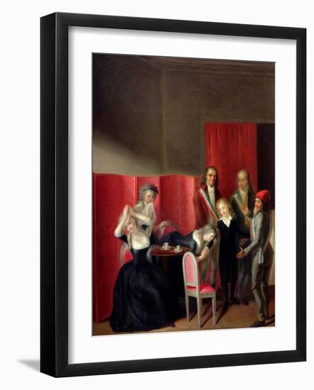 The Dauphin Taken from His Family, 3rd July 1793-Jean-Jacques Hauer-Framed Giclee Print