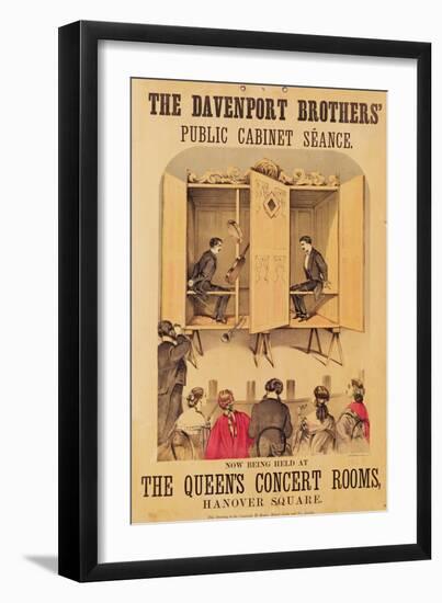 The Davenport Brothers, Poster for Seance, 1865-null-Framed Giclee Print