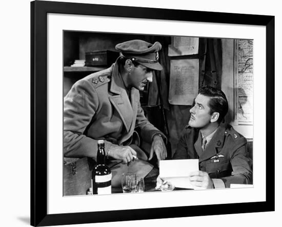 THE DAWN PATROL by Edmund Goulding with Basil Rathbone and Errol Flynn, 1938 (b/w photo)-null-Framed Photo