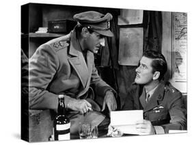 THE DAWN PATROL by Edmund Goulding with Basil Rathbone and Errol Flynn, 1938 (b/w photo)-null-Stretched Canvas