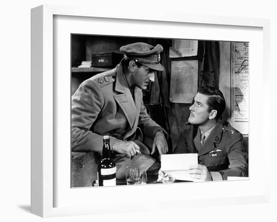 THE DAWN PATROL by Edmund Goulding with Basil Rathbone and Errol Flynn, 1938 (b/w photo)-null-Framed Photo