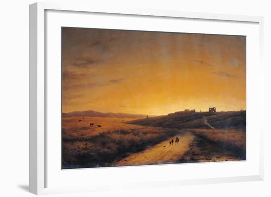 The Dawn Seen From the Countryside Outside Rome-Giuseppe Canella-Framed Giclee Print