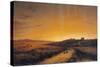 The Dawn Seen From the Countryside Outside Rome-Giuseppe Canella-Stretched Canvas