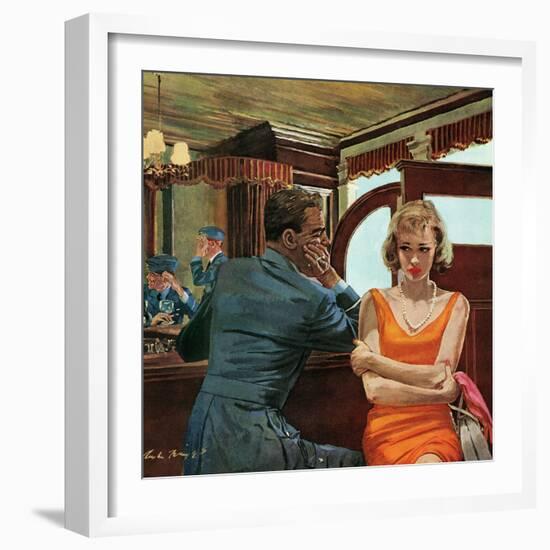 The Day He Went Away - Saturday Evening Post "Leading Ladies", April 11, 1959 pg.21-Austin Briggs-Framed Giclee Print