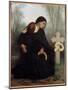 The Day of the Dead A Mother and Daughter in Front of the Grave of the Deceased Father and Husband-William-Adolphe Bouguereau-Mounted Giclee Print