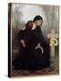 The Day of the Dead A Mother and Daughter in Front of the Grave of the Deceased Father and Husband-William-Adolphe Bouguereau-Stretched Canvas