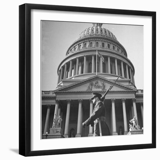 The Day President Franklin Roosevelt Declared War, Following Japanese Bombing of Pearl Harbor-Thomas D^ Mcavoy-Framed Photographic Print