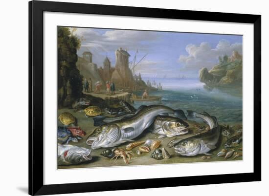 The Day's Catch on the Seashore-Jan van Kessel-Framed Giclee Print