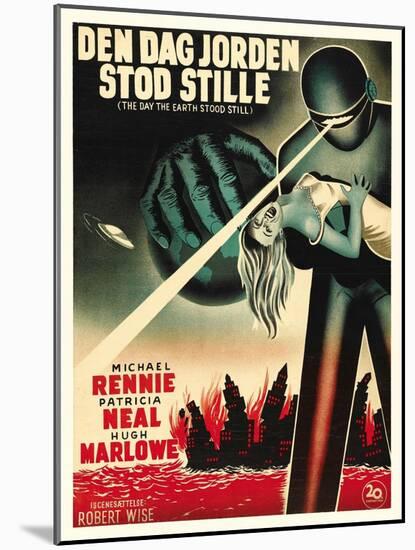 The Day The Earth Stood Still, Danish Movie Poster, 1951-null-Mounted Art Print