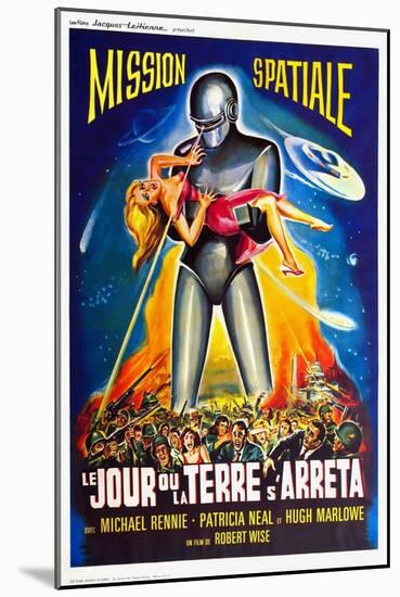 The Day The Earth Stood Still, French Movie Poster, 1951-null-Mounted Art Print