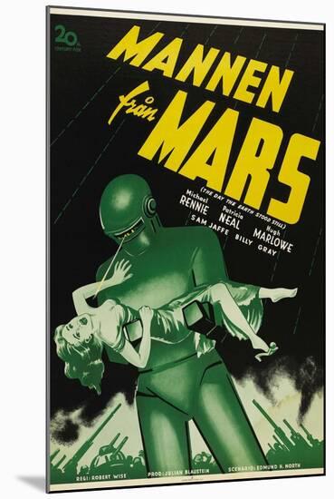 The Day The Earth Stood Still, Swedish Movie Poster, 1951-null-Mounted Art Print