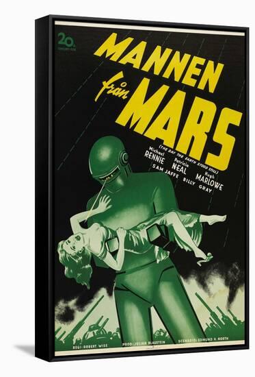 The Day The Earth Stood Still, Swedish Movie Poster, 1951-null-Framed Stretched Canvas
