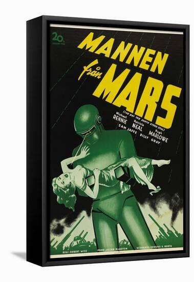 The Day The Earth Stood Still, Swedish Movie Poster, 1951-null-Framed Stretched Canvas