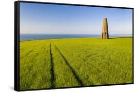 The Daymark, an octagonal day beacon near Dartmouth, Devon, England, United Kingdom, Europe-Adam Burton-Framed Stretched Canvas