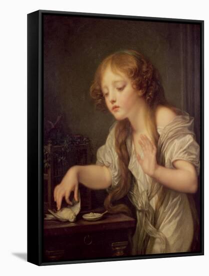 The Dead Bird-Jean-Baptiste Greuze-Framed Stretched Canvas