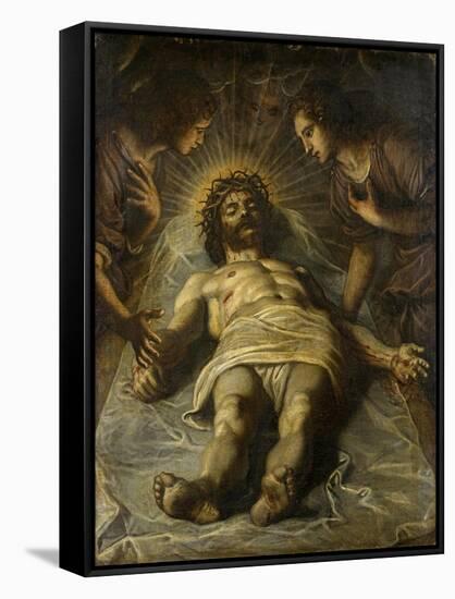 The Dead Christ with Two Angels-Jacopo Robusti Tintoretto-Framed Stretched Canvas