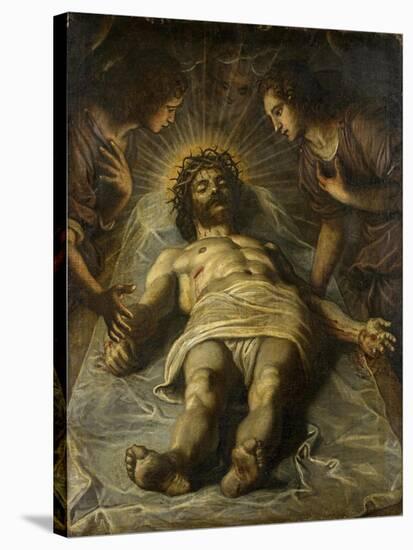 The Dead Christ with Two Angels-Jacopo Robusti Tintoretto-Stretched Canvas