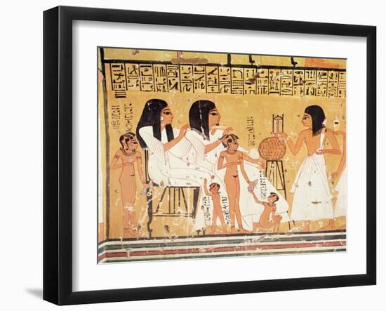 The Dead, Their Family and Their Servants, from the Tomb of Ankerkhe, Workmen's Tombs, New Kingdom-null-Framed Giclee Print