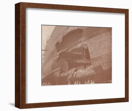 The deadly effect of a torpedo, c1917 (1919)-FC Coleman-Framed Photographic Print