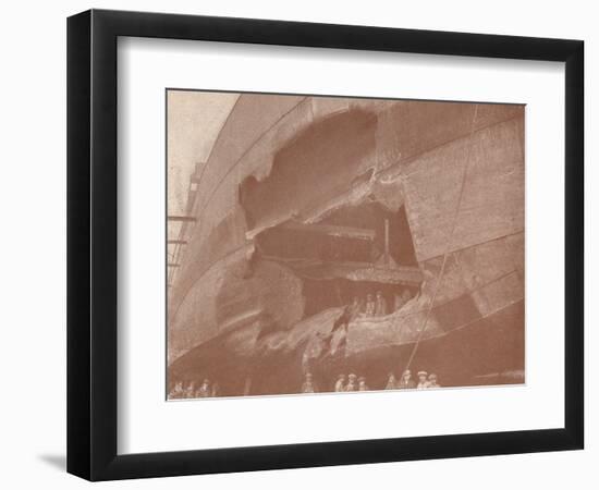 The deadly effect of a torpedo, c1917 (1919)-FC Coleman-Framed Photographic Print