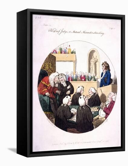 The Deaf Judge, or Mutual Misunderstanding, Old Bailey, London, 1796-Isaac Cruikshank-Framed Stretched Canvas