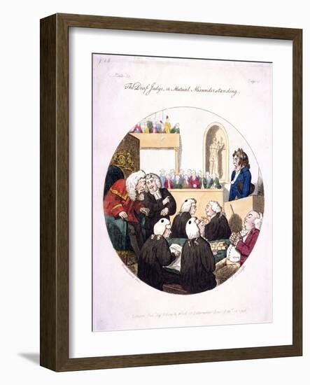 The Deaf Judge, or Mutual Misunderstanding, Old Bailey, London, 1796-Isaac Cruikshank-Framed Giclee Print