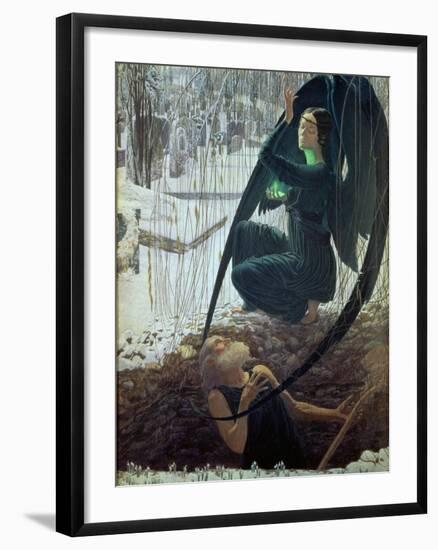 The Death and the Gravedigger, 1900-Carlos Schwabe-Framed Giclee Print