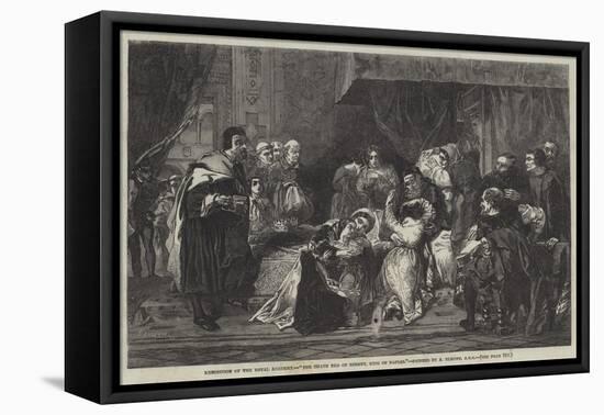 The Death Bed of Robert, King of Naples-Alfred W. Elmore-Framed Stretched Canvas