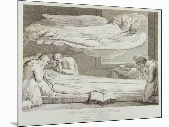 The Death of a Good Old Man, P.11, Illustration from 'The Grave, a Poem'-William Blake-Mounted Giclee Print