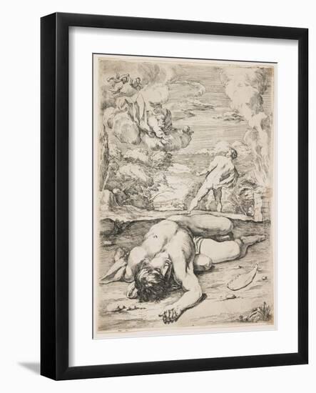 The Death of Abel, Late 1630s-Early 1640s-Francois Perrier-Framed Giclee Print