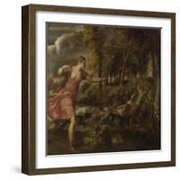 The Death of Actaeon, Ca 1559-1575-Titian (Tiziano Vecelli)-Framed Giclee Print