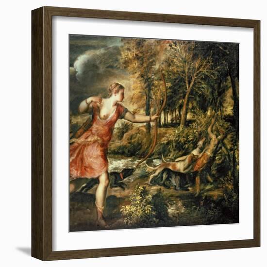 The Death of Actaeon, circa 1565-Titian (Tiziano Vecelli)-Framed Giclee Print