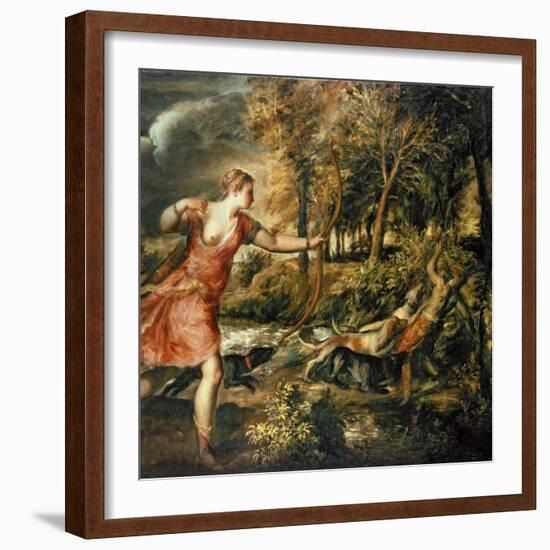 The Death of Actaeon, circa 1565-Titian (Tiziano Vecelli)-Framed Giclee Print