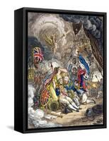 The Death of Admiral Lord Nelson at the Moment of Victory! Published by Hannah Humphrey in 1805-James Gillray-Framed Stretched Canvas