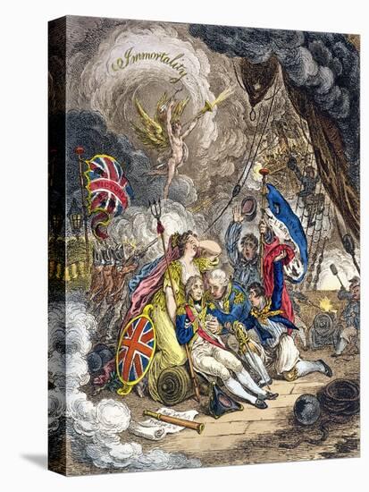 The Death of Admiral Lord Nelson at the Moment of Victory! Published by Hannah Humphrey in 1805-James Gillray-Stretched Canvas