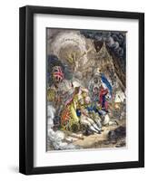 The Death of Admiral Lord Nelson at the Moment of Victory! Published by Hannah Humphrey in 1805-James Gillray-Framed Premium Giclee Print