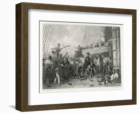 The Death of Admiral Magon at the Battle of Trafalgar-Paul Girardet-Framed Art Print