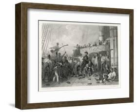 The Death of Admiral Magon at the Battle of Trafalgar-Paul Girardet-Framed Art Print