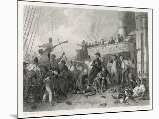 The Death of Admiral Magon at the Battle of Trafalgar-Paul Girardet-Mounted Art Print