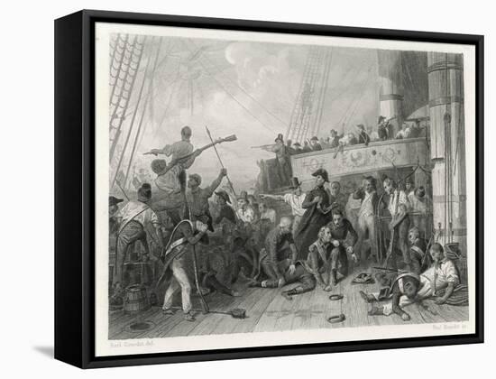 The Death of Admiral Magon at the Battle of Trafalgar-Paul Girardet-Framed Stretched Canvas