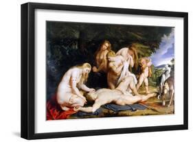 The Death of Adonis (With Venus, Cupid and the Three Graces) C.1614-Peter Paul Rubens-Framed Giclee Print