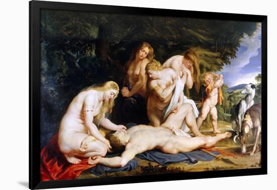 The Death of Adonis (With Venus, Cupid and the Three Graces) C.1614-Peter Paul Rubens-Framed Giclee Print